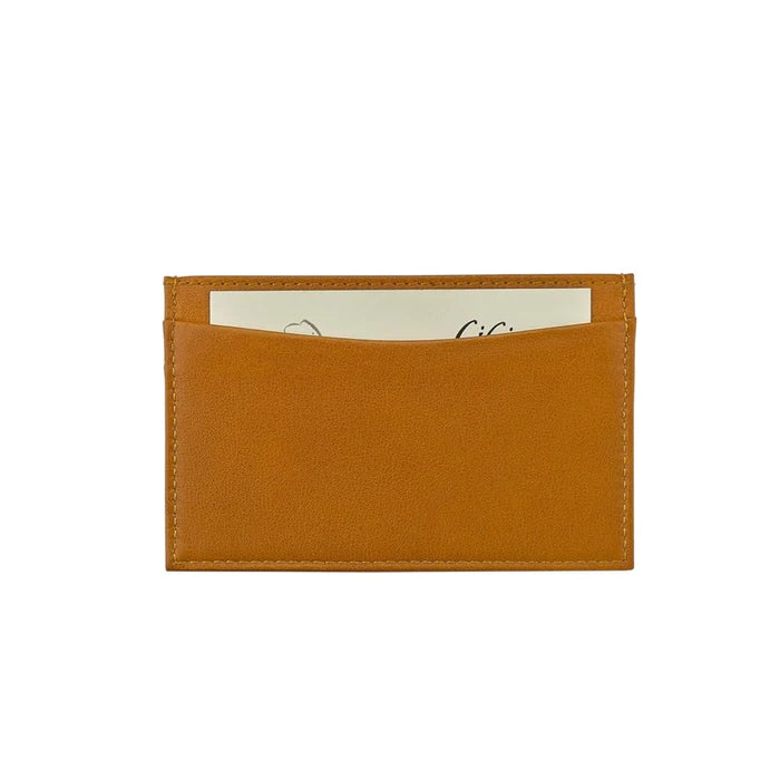 Slim Design Card Case - British Tan Traditional Leather