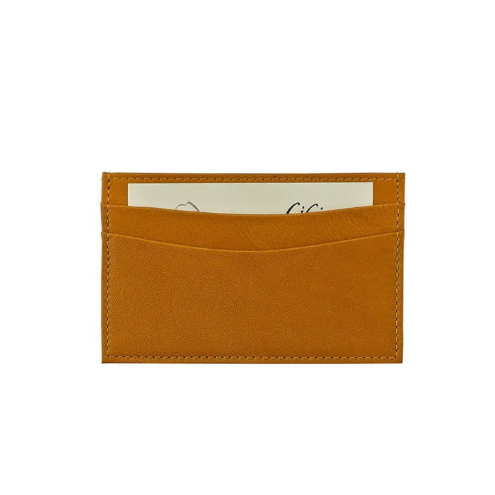 Slim Design Card Case - British Tan Traditional Leather