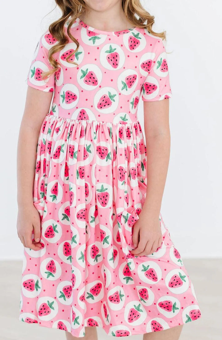 Mila & Rose - Girl's Strawberry Fields Short-Sleeve Twirl Dress