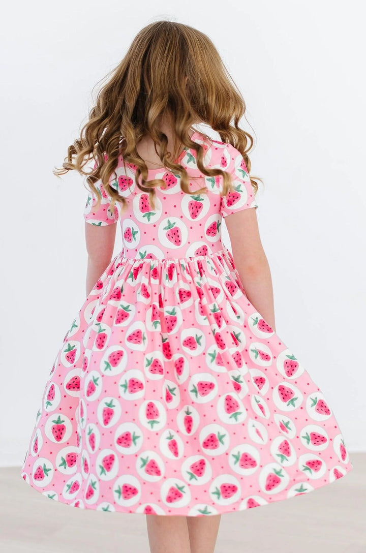 Mila & Rose - Girl's Strawberry Fields Short-Sleeve Twirl Dress