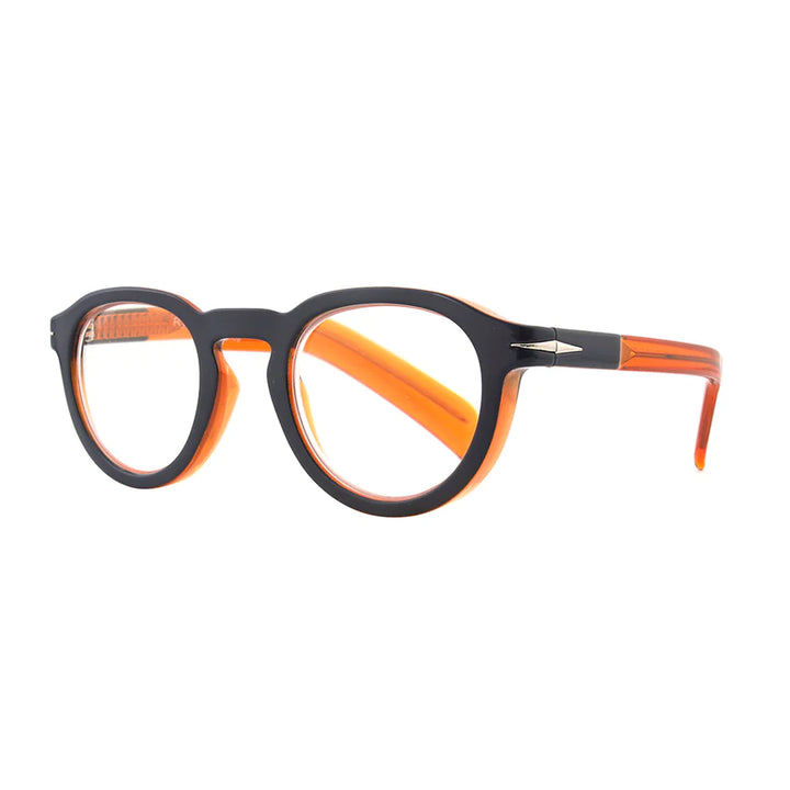 Ryan Simkhai Eyeshop - Theodore Readers - Navy & Transparent Orange