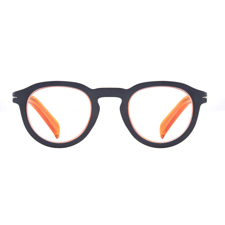 Ryan Simkhai Eyeshop - Theodore Readers - Navy & Transparent Orange