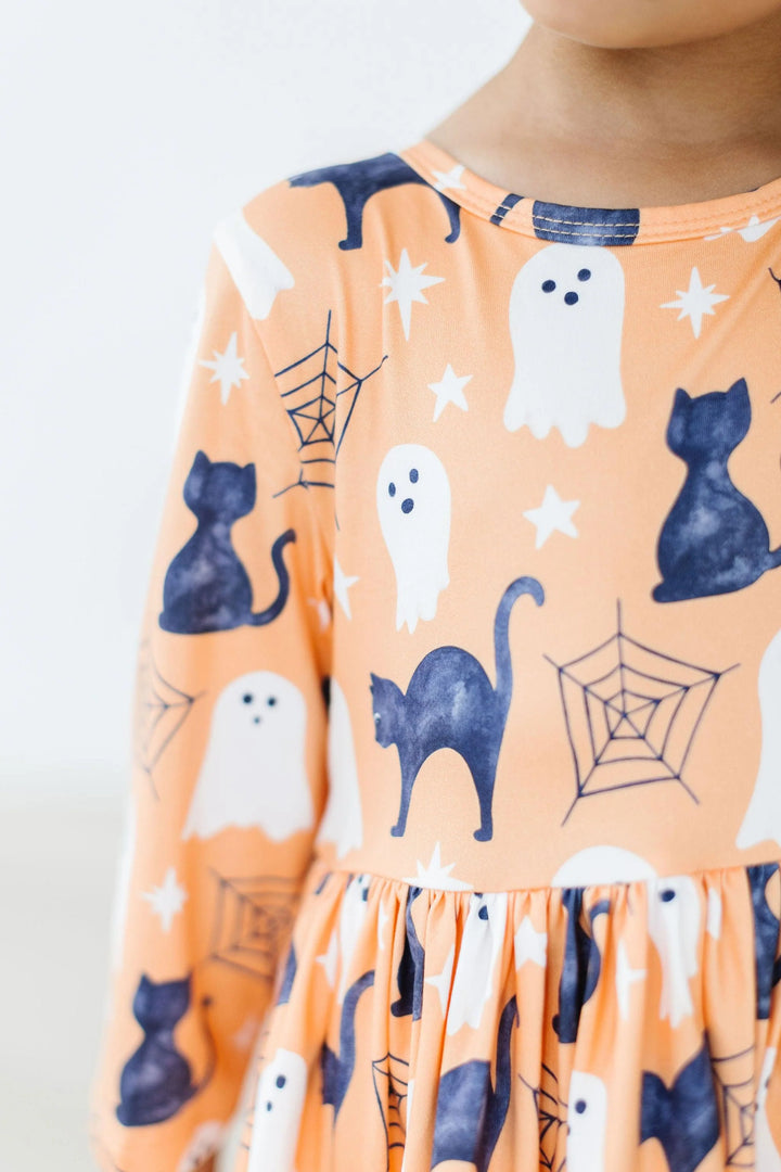 Mila & Rose - Girl's Spooky Kitty Twirl Dress