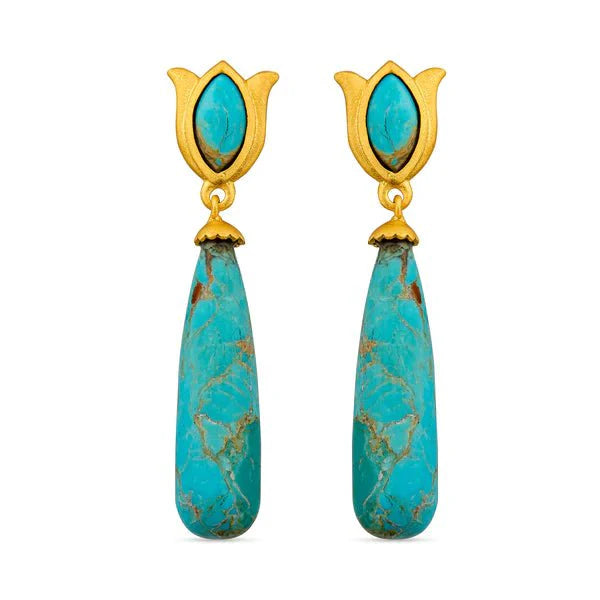 Christina Greene Verona Tulip Drop Earrings - Turquoise - Capri by Sunset & Co.