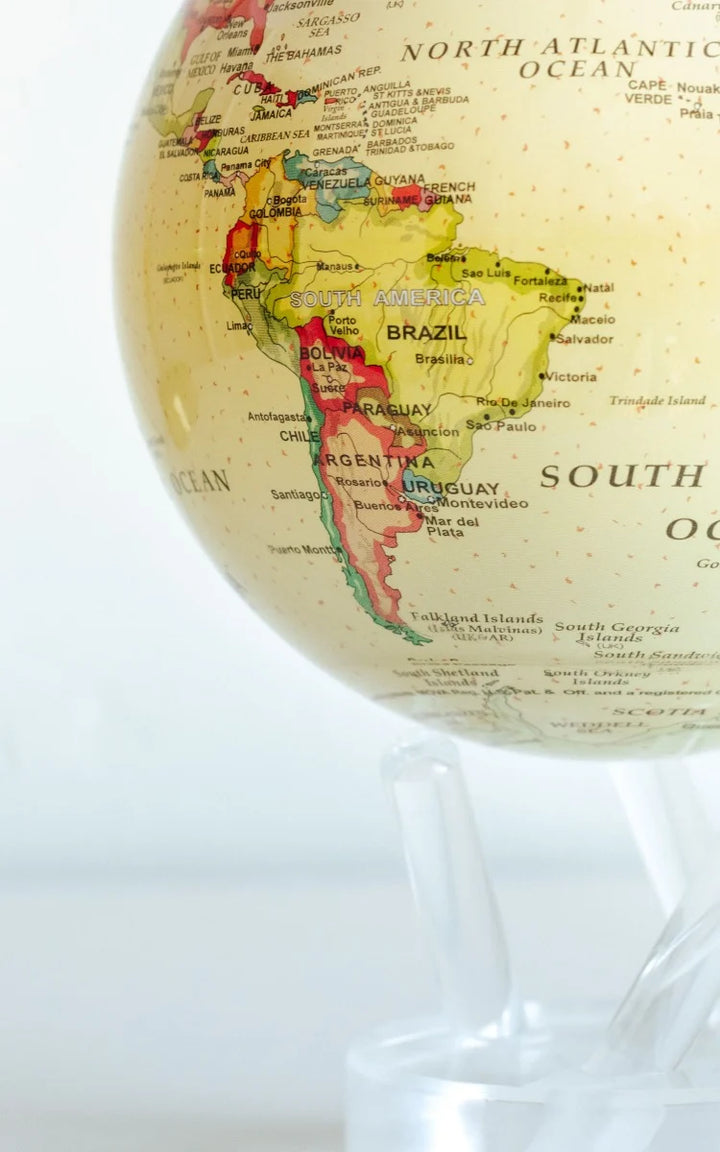 Mova Globes - Yellow Political Revolving Globe