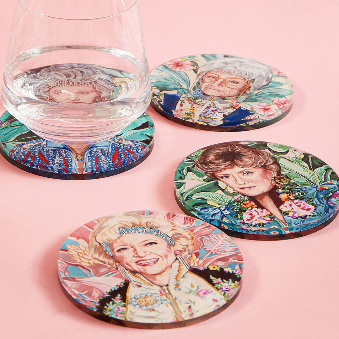 Golden Gals Coaster Set