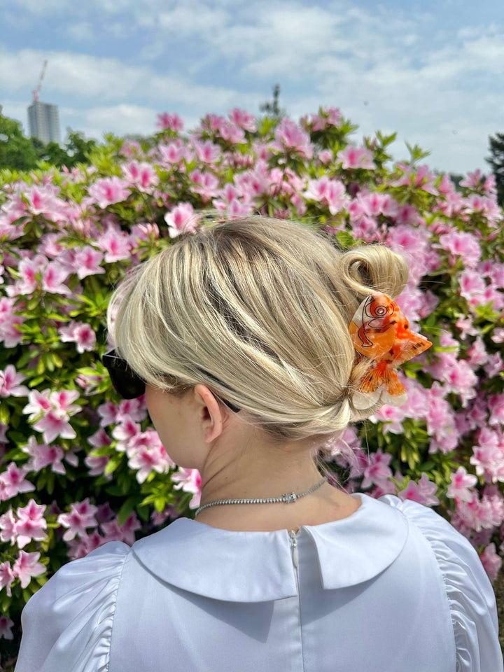 Solar Eclipse - Hand-painted Goldfish Claw Hair Clip