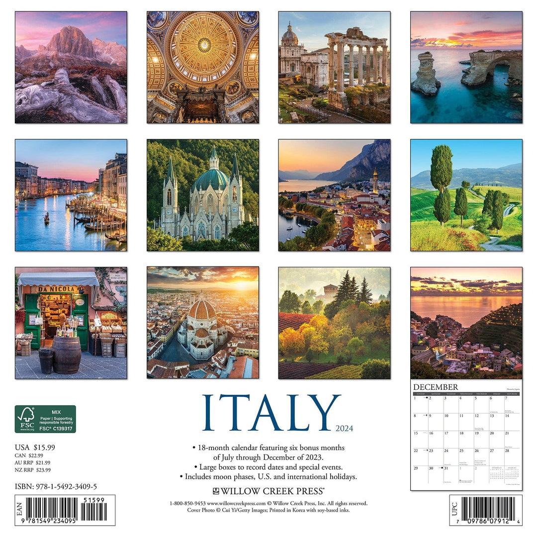 Italy 2024 Wall Calendar