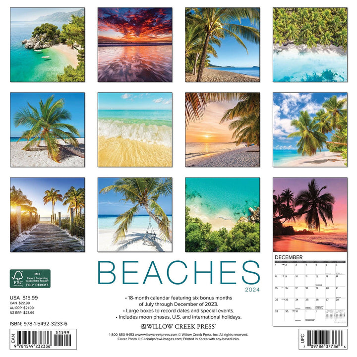 Beaches 2024 Wall Calendar