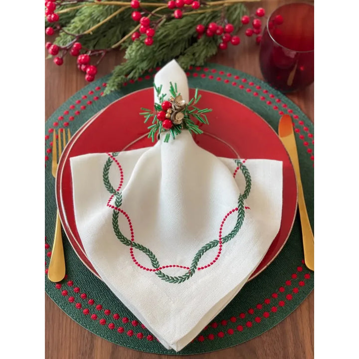 Bodrum - Olympia Napkin - Red & Green