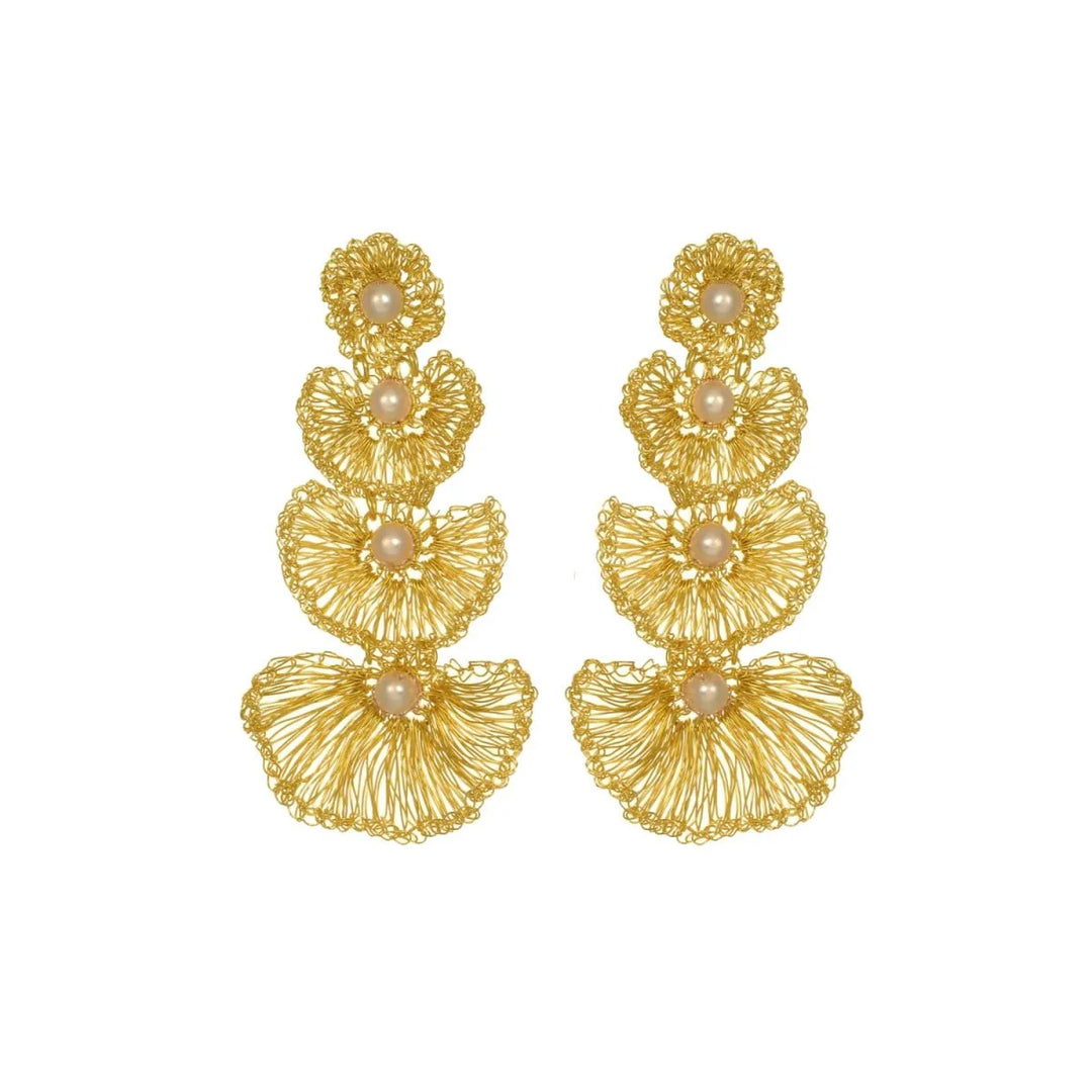 Lavish Long Ruffled Earrings - Capri by Sunset & Co.