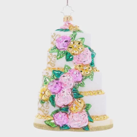 Christopher Radko - Heart-Shaped Wedding Cake Ornament