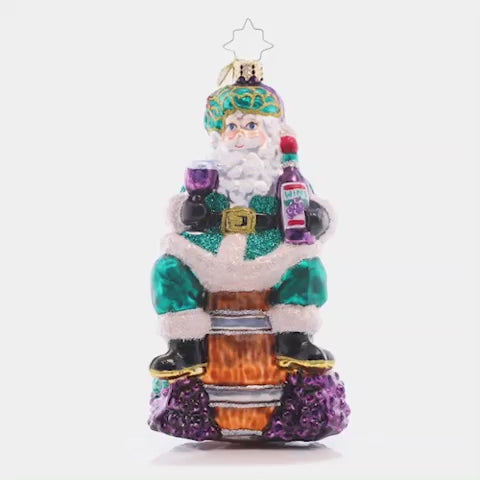 Christopher Radko - Time for Fine Wine Santa Ornament