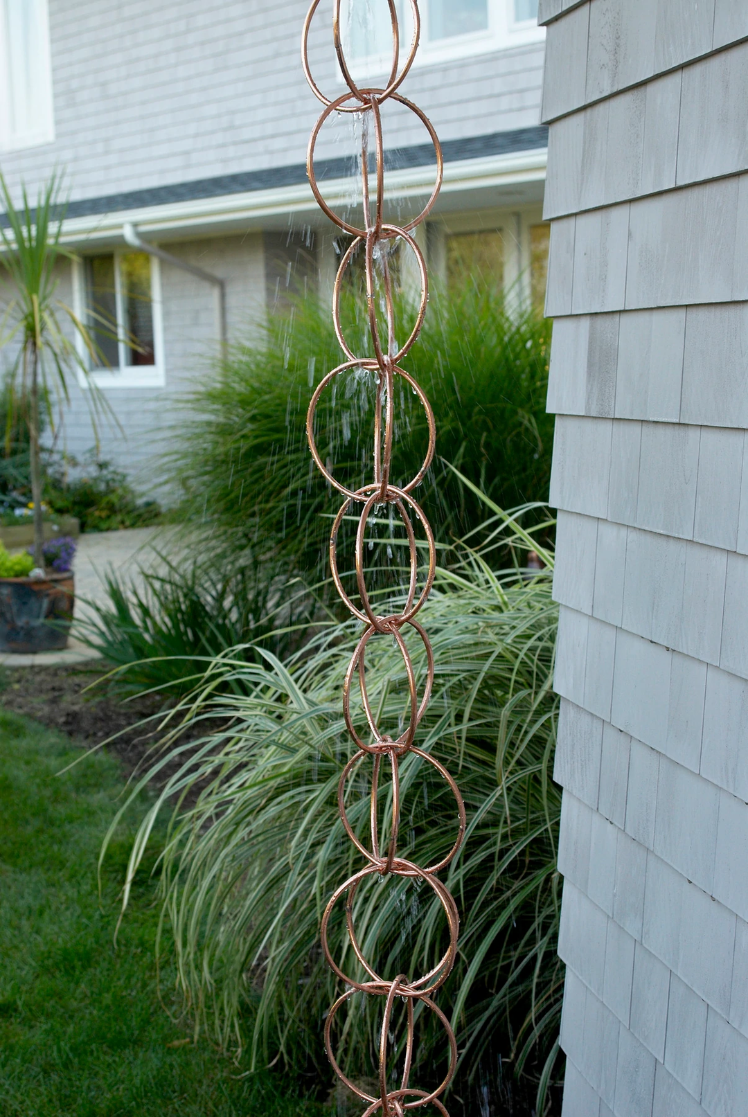 Double Linked Copper Rain Chain