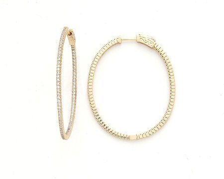 Gold Oval Hoop Earrings