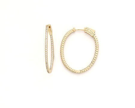 Gold Oval Hoop Earrings