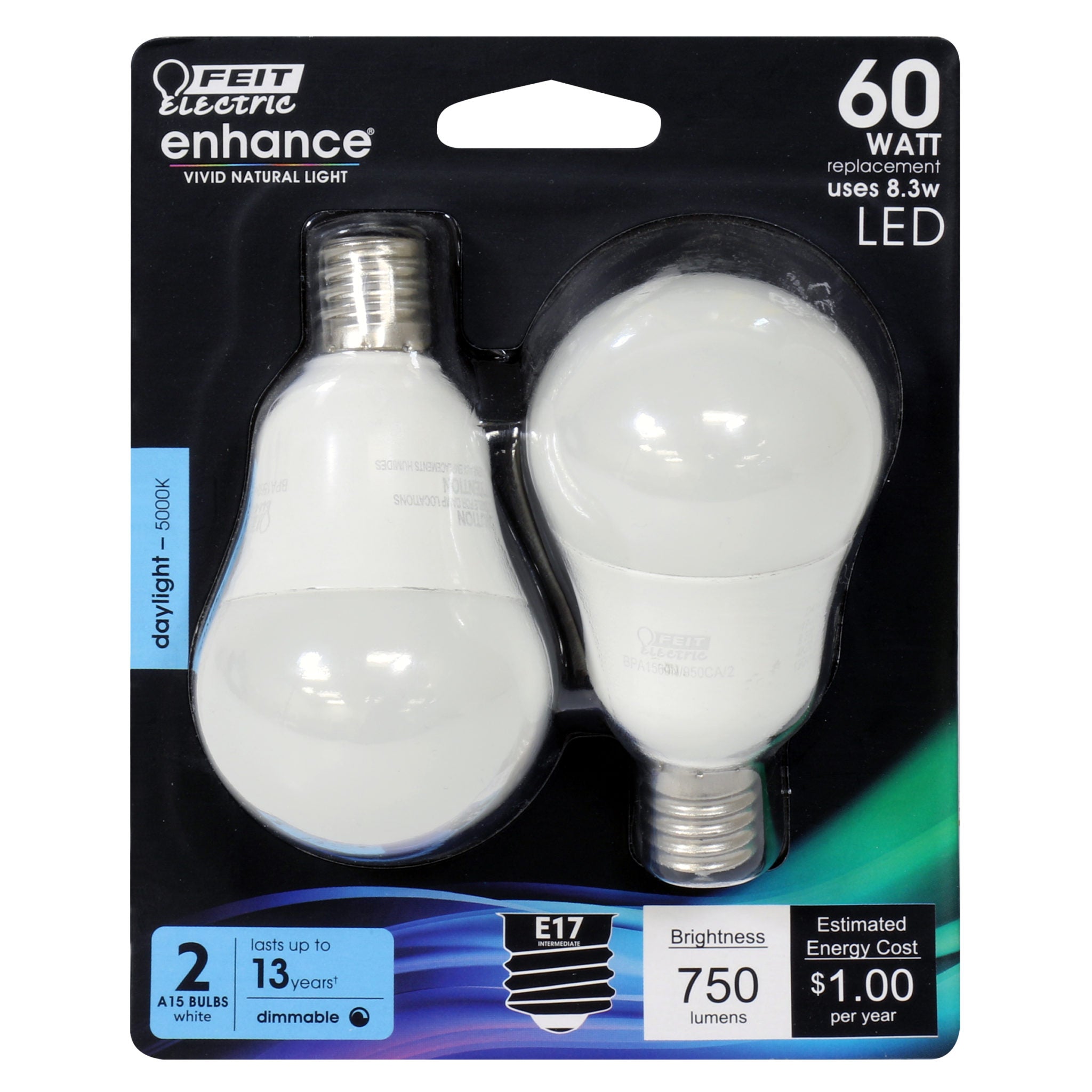 FEIT Electric Enhance A15 E17 Intermediate LED Bulb Daylight 60