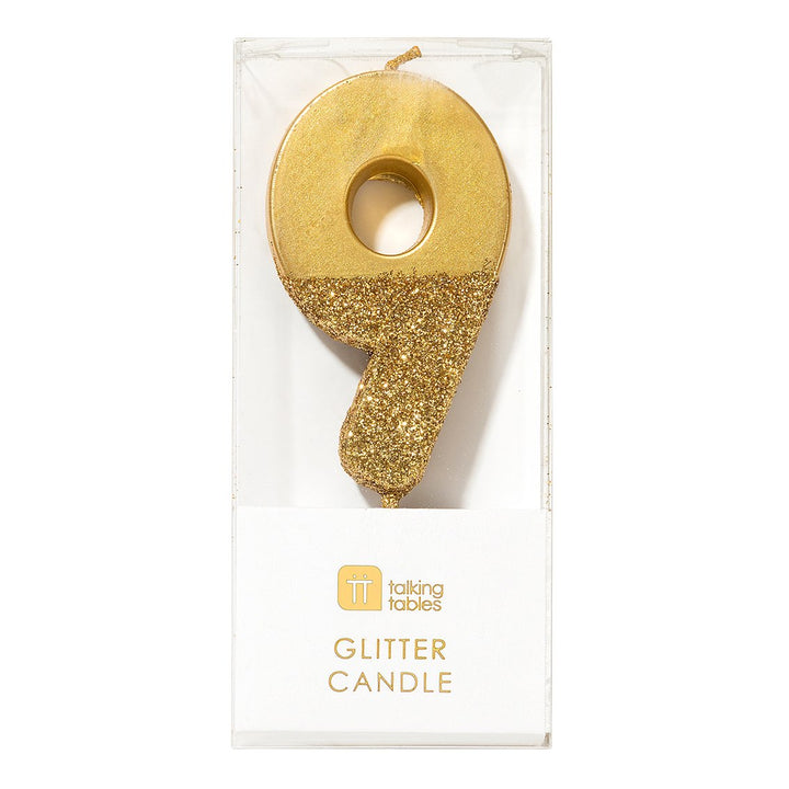 We Heart Birthday Glitter No. 9 Gold Candle