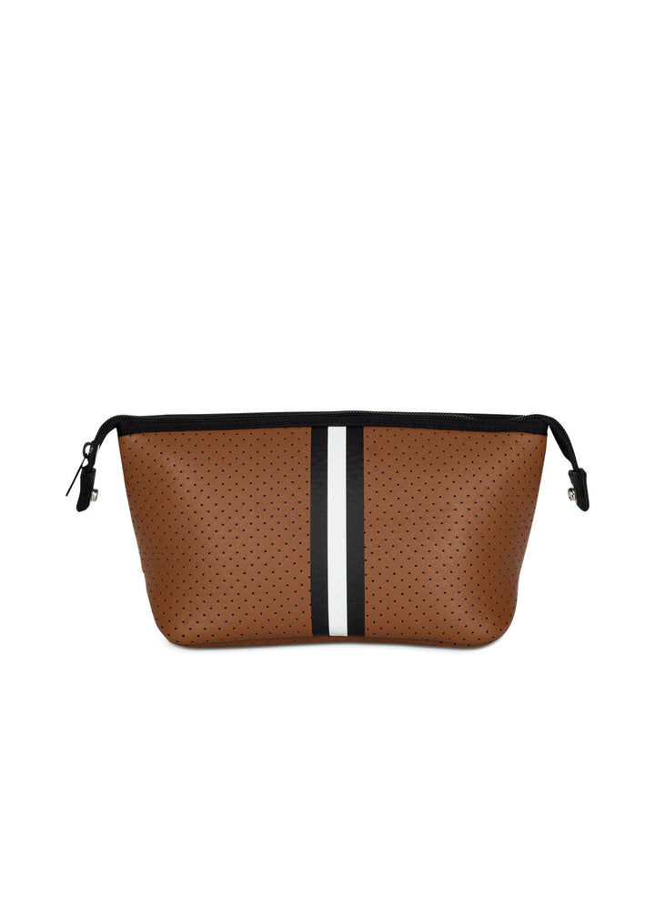 Erin Brown Coated Black/White Stripe Pouch