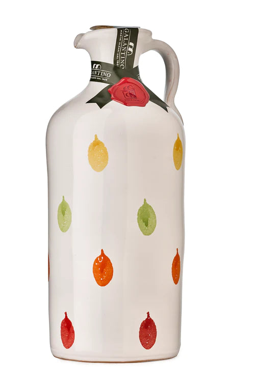 Zia Pia - Extra Virgin Olive Oil in Hand-painted Ceramic - Medium Fruit