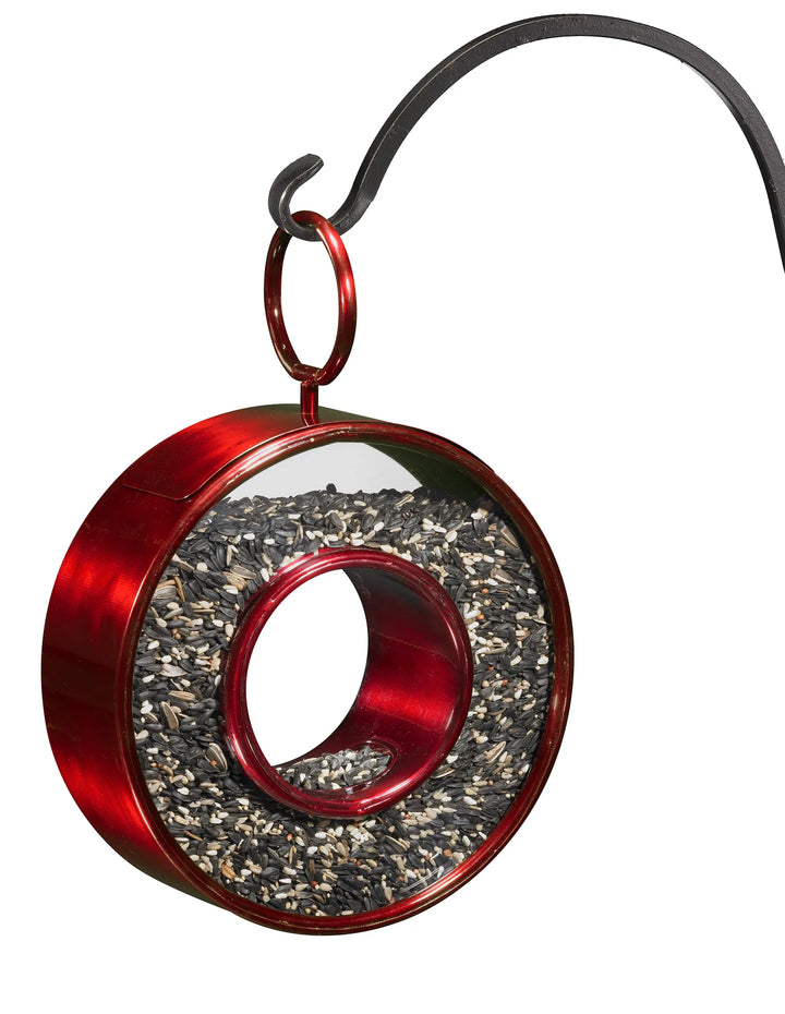 Circle Fly-Thru Bird Feeder - Ruby Red