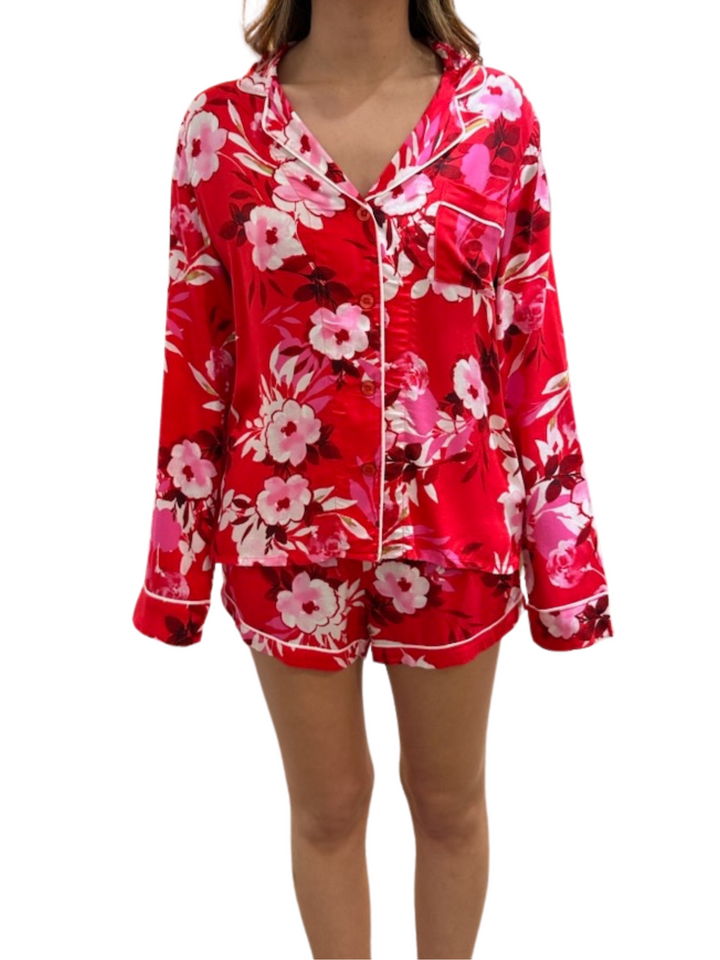 P.J. Salvage - Watercolor Bloom PJ Set - Scarlet