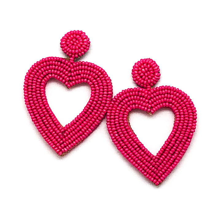 Beaded Heart Earrings