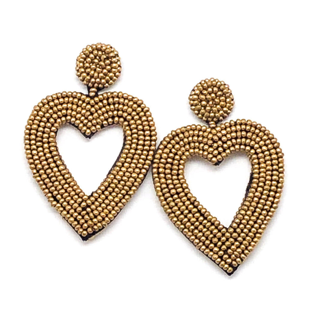 Beaded Heart Earrings