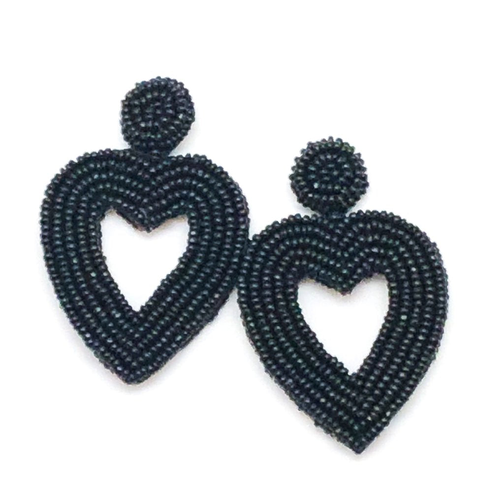 Beaded Heart Earrings