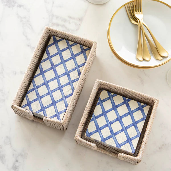 Hester & Cook - Blue Lattice Guest Napkin