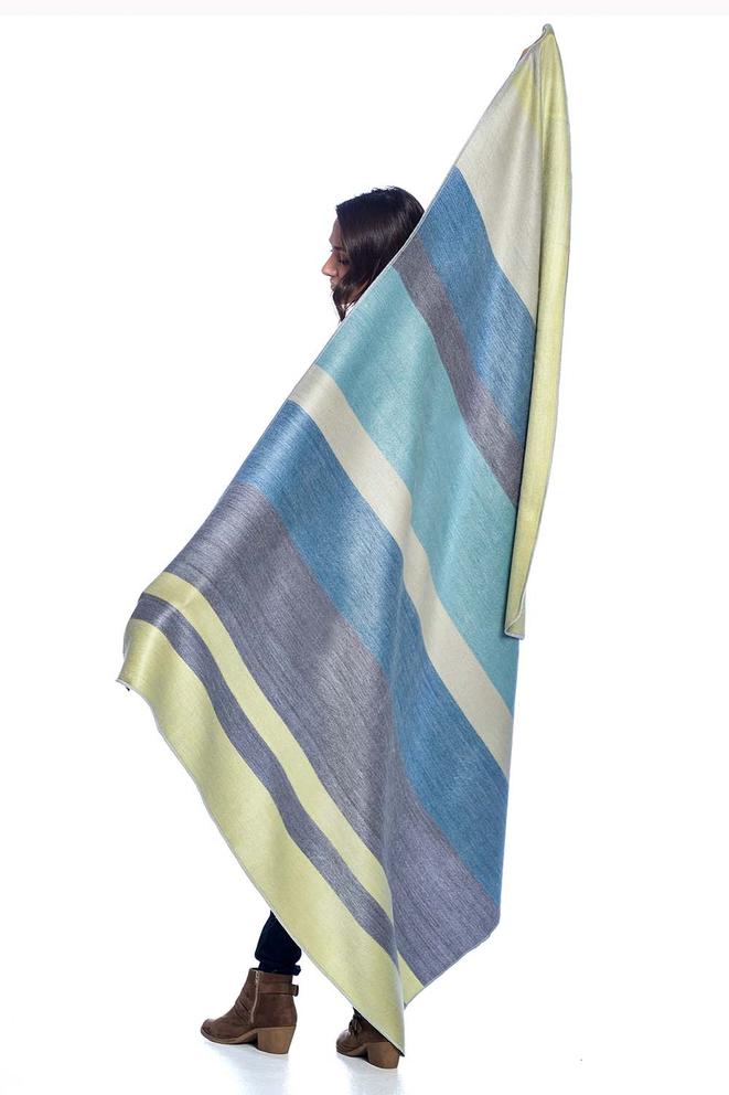 Alpaca Throw Blanket - Mineral Blue