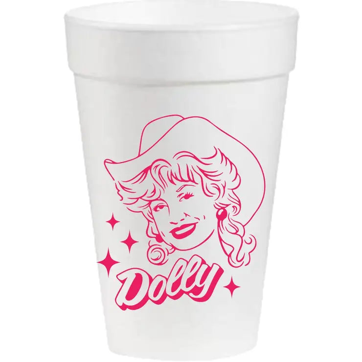Dolly Parton Pink Plastic Tumbler with Straw