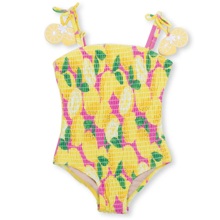 Girl's Smocked One Piece Swimsuit - Summer Lemonade