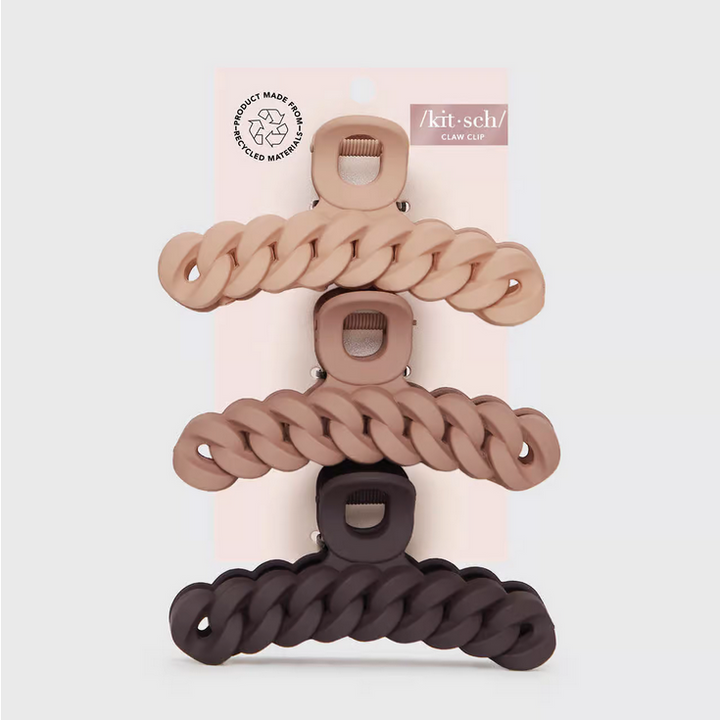 Kitsch - Chain Claw Clip 3pc Set - Neutral