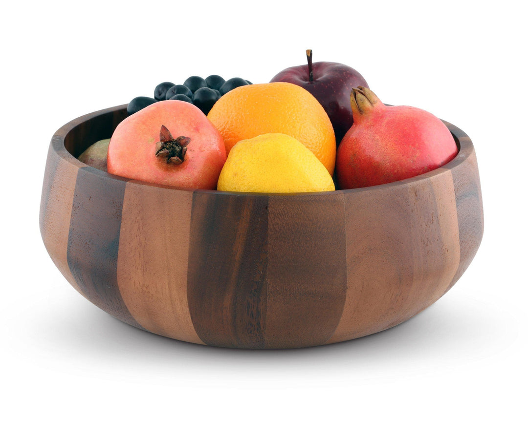 Arthur Court - Modern Round Acacia Wood Salad Bowl - Large