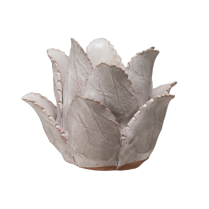 Terracotta Flower Tealight Candle Holder