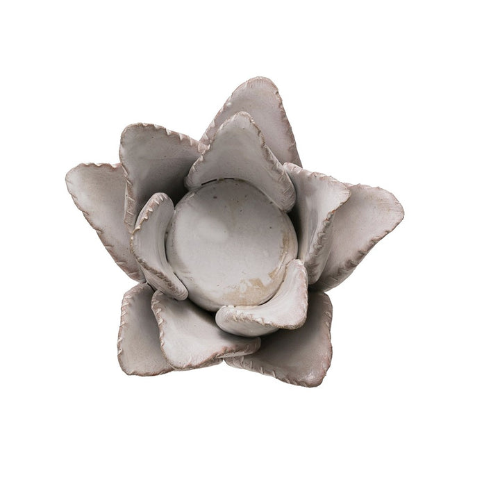 Terracotta Flower Tealight Candle Holder