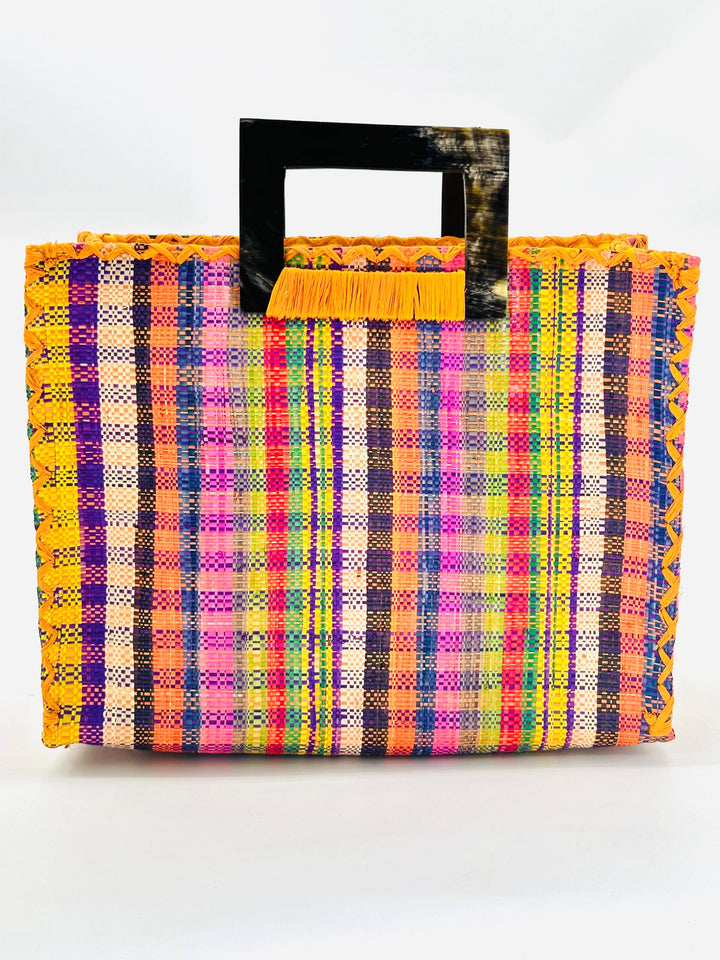 Shebobo - Stevie Square Straw Handbag - Whidby Gingham