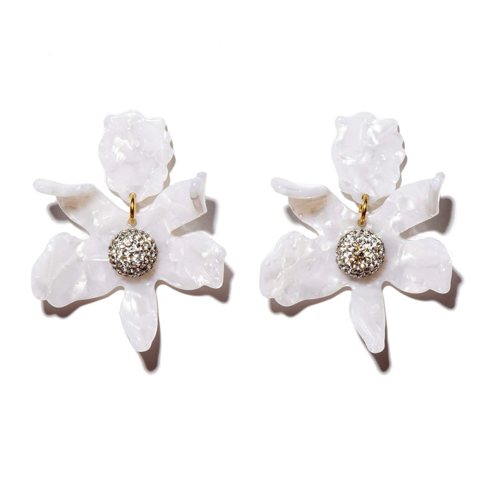 Lele Sadoughi - Mother of Pearl Crystal Lily Earrings